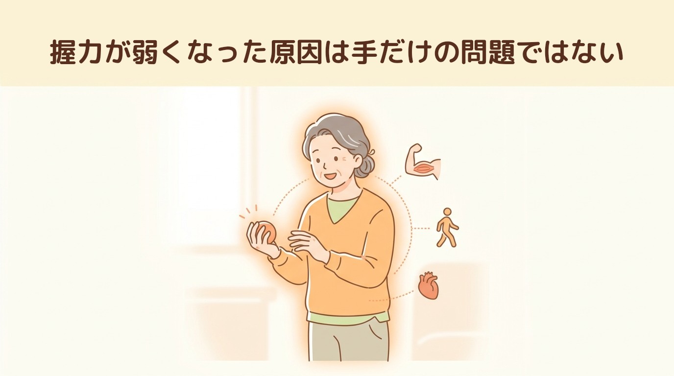 握力が弱くなった原因は手だけの問題ではない