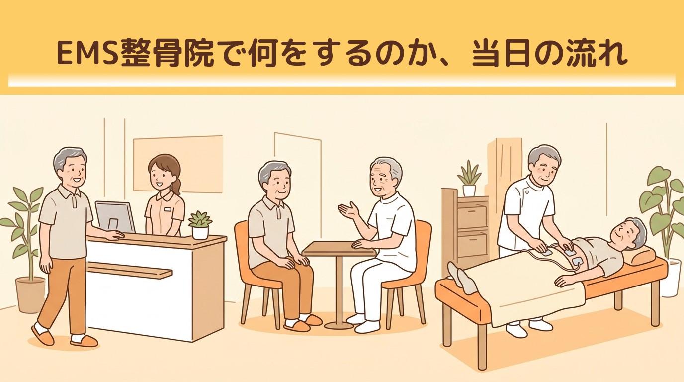 EMS整骨院で何をするのか、当日の流れ