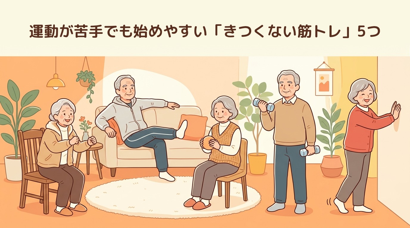 運動が苦手でも始めやすい「きつくない筋トレ」5つ