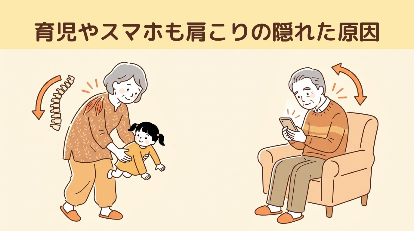 育児やスマホも肩こりの隠れた原因