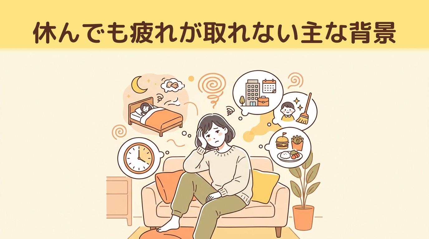休んでも疲れが取れない主な背景