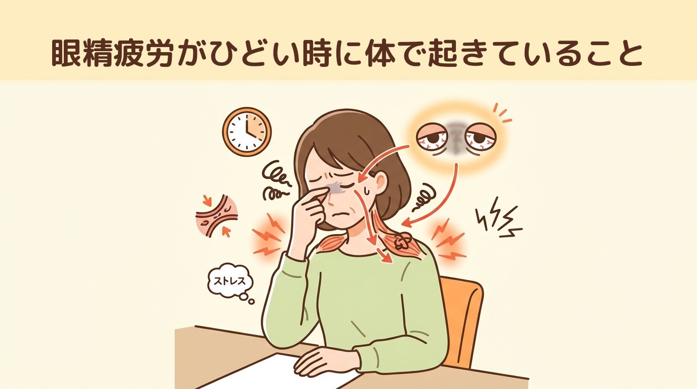 眼精疲労がひどい時に体で起きていること