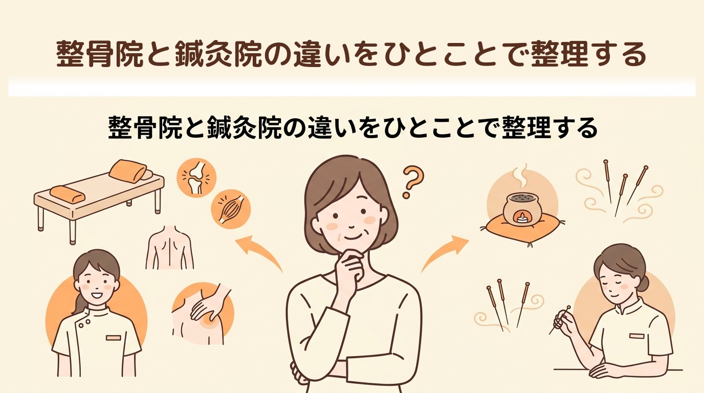 整骨院と鍼灸院の違いをひとことで整理する