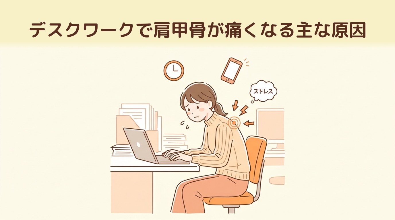 デスクワークで肩甲骨が痛くなる主な原因