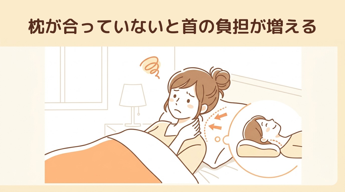 枕が合っていないと首の負担が増える