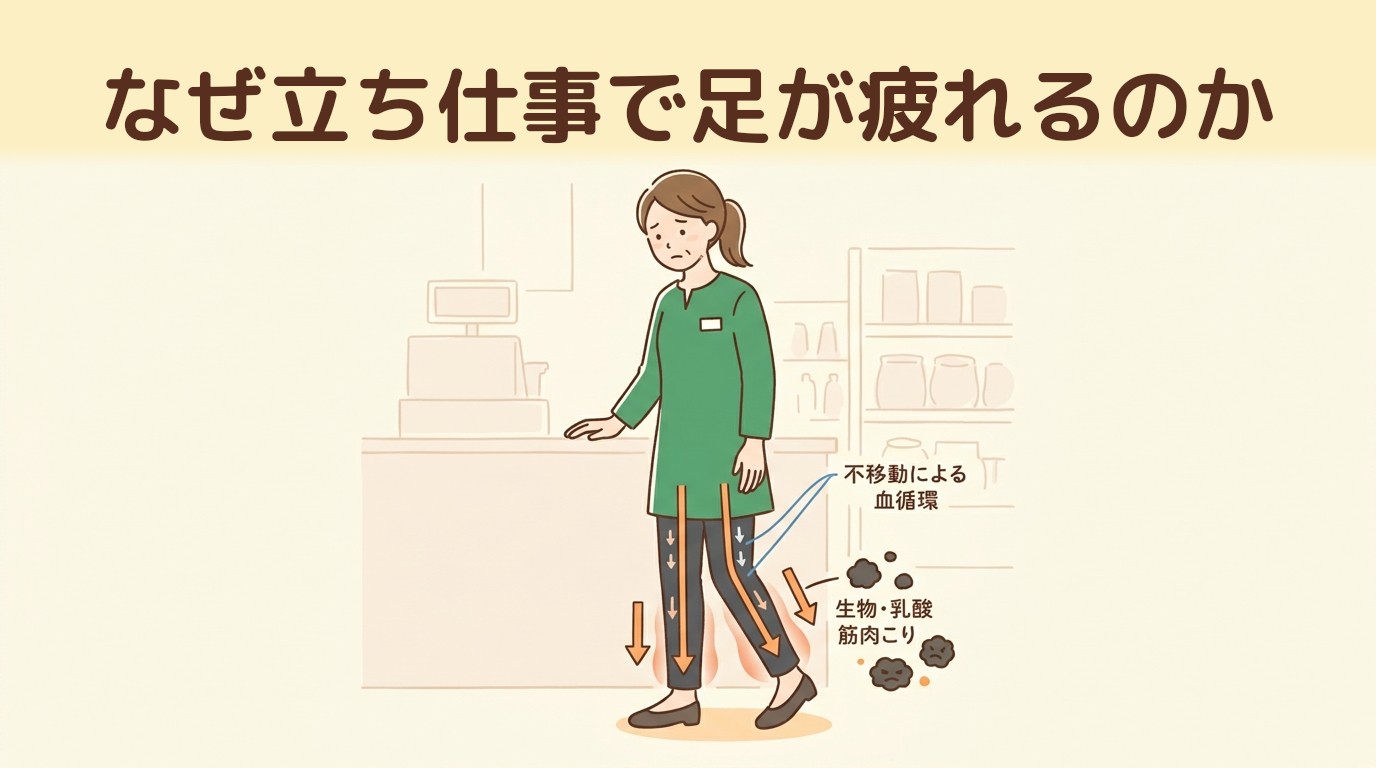 なぜ立ち仕事で足が疲れるのか
