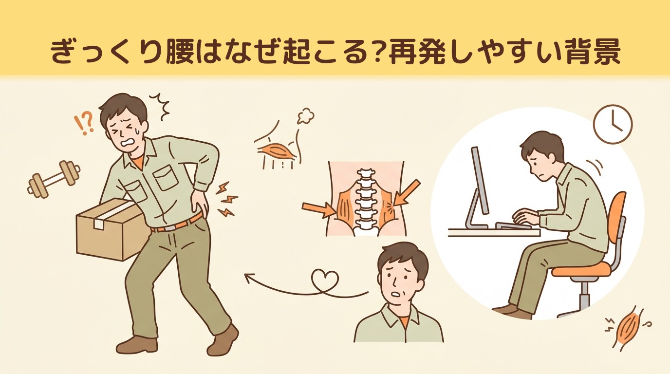 ぎっくり腰はなぜ起こる?再発しやすい背景