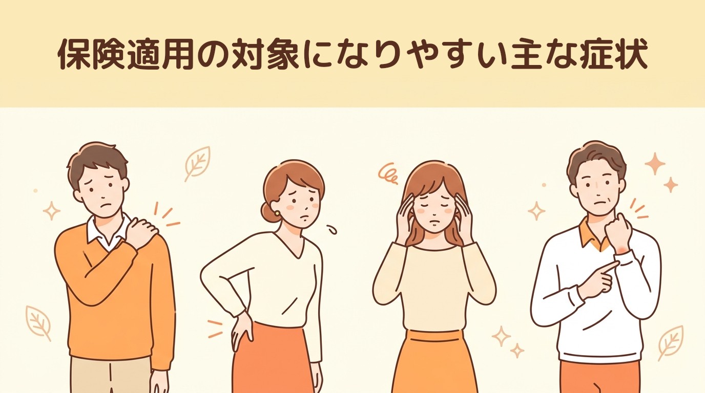 保険適用の対象になりやすい主な症状