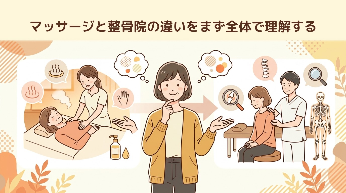 マッサージと整骨院の違いをまず全体で理解する