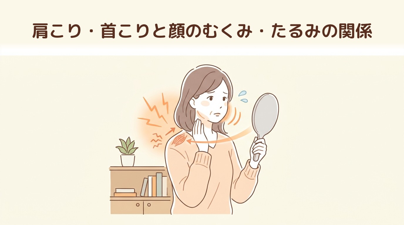 肩こり・首こりと顔のむくみ・たるみの関係