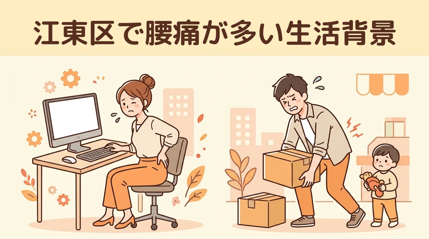 江東区で腰痛が多い生活背景