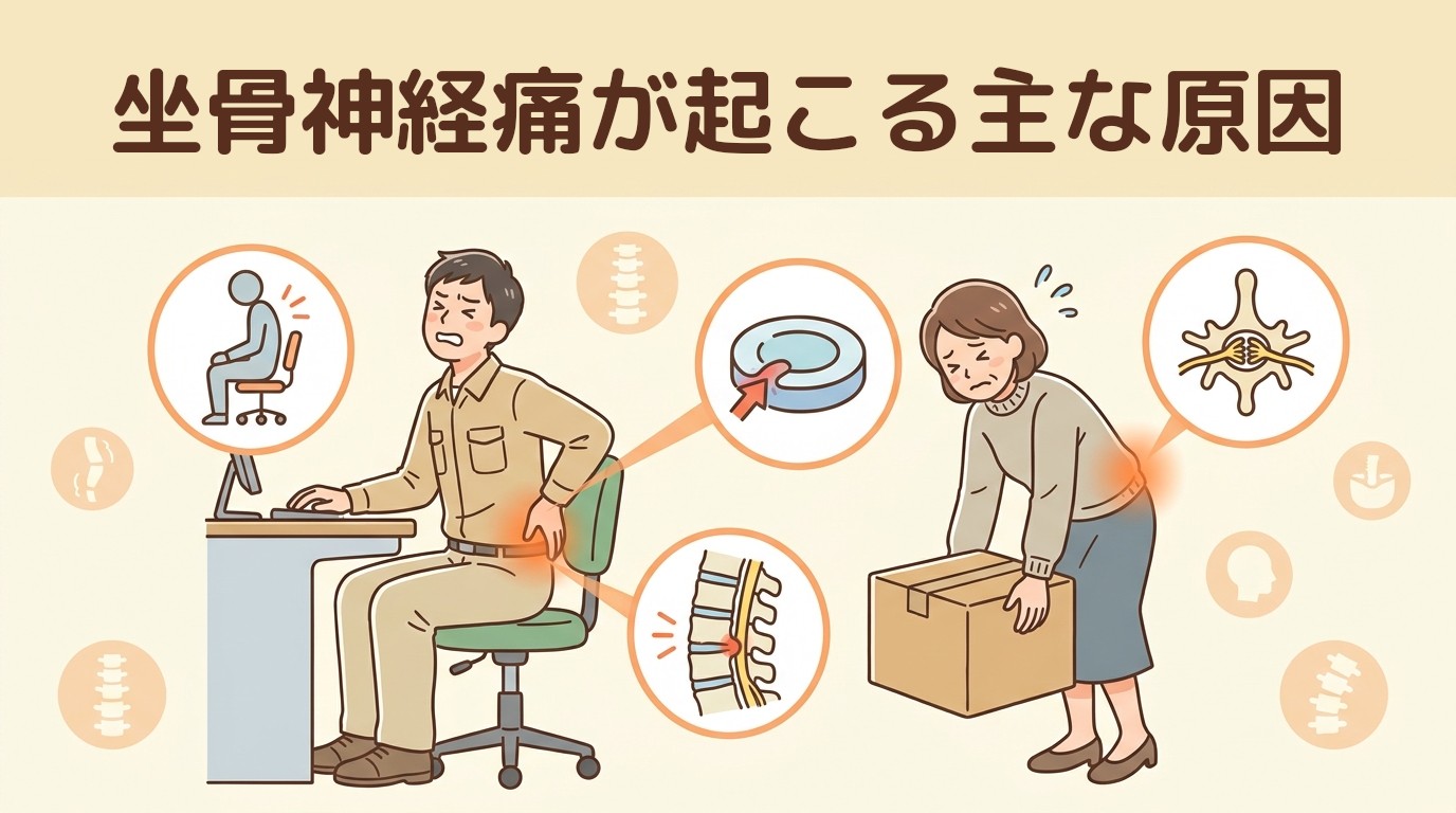 坐骨神経痛が起こる主な原因