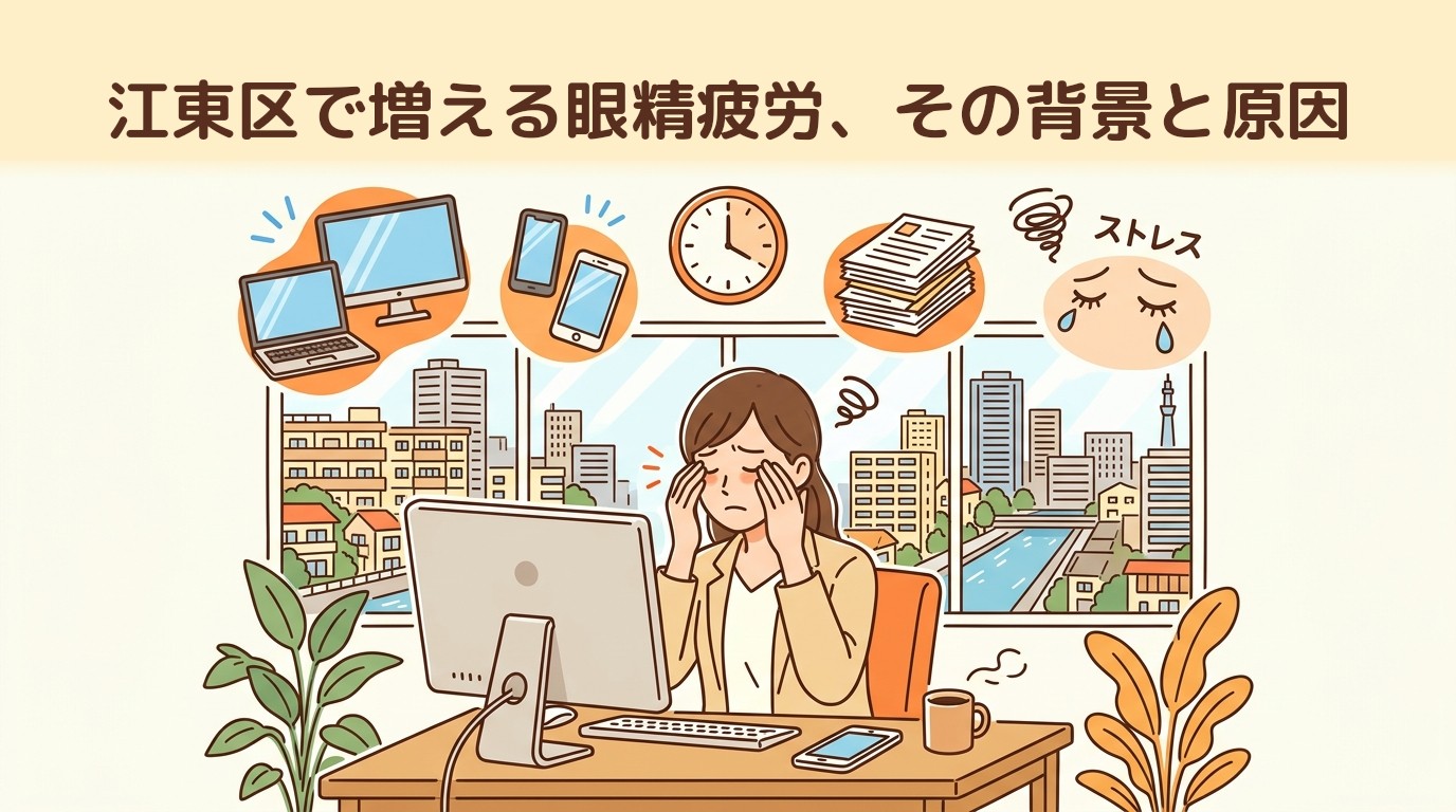 江東区で増える眼精疲労、その背景と原因