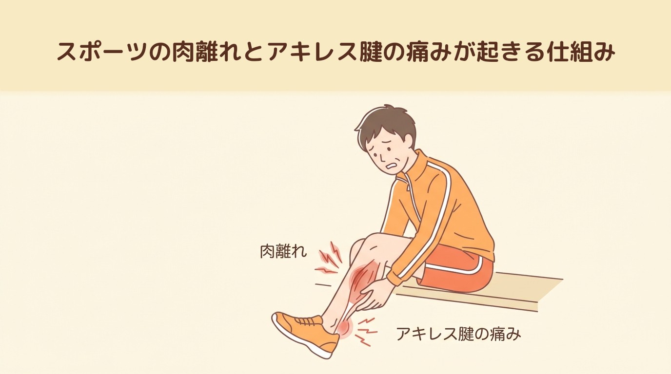 スポーツの肉離れとアキレス腱の痛みが起きる仕組み